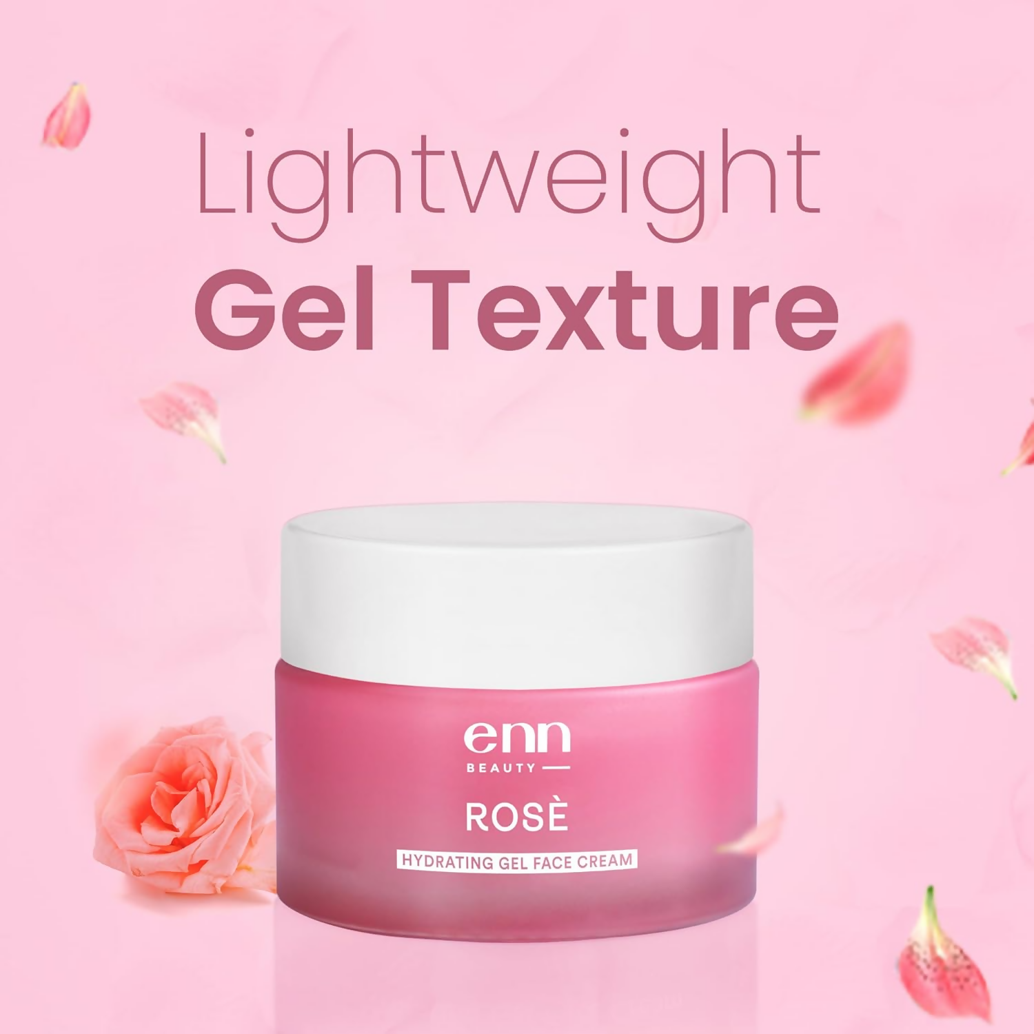 Enn Rose Ultra Light Hydrating Gel Face Cream Moisturizer For Soft & Glowing Skin With Rose Oil