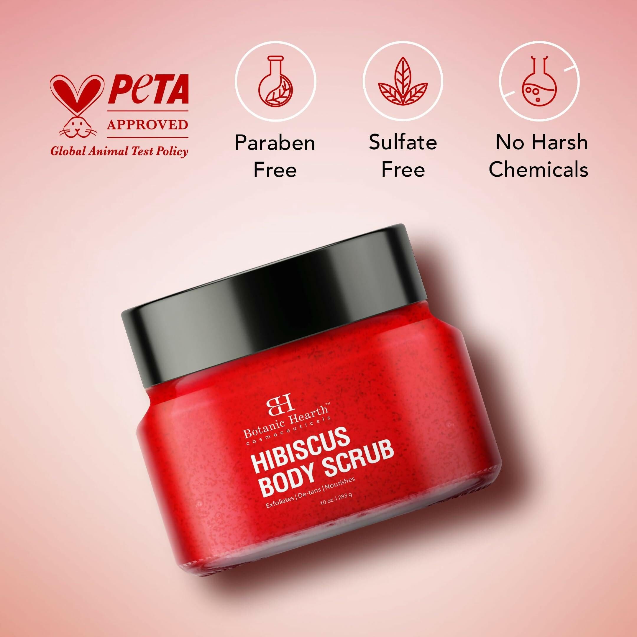 Botanic Hearth Hibiscus Body Scrub For Brighter, Smoother, Hydrated & Moisturized Skin