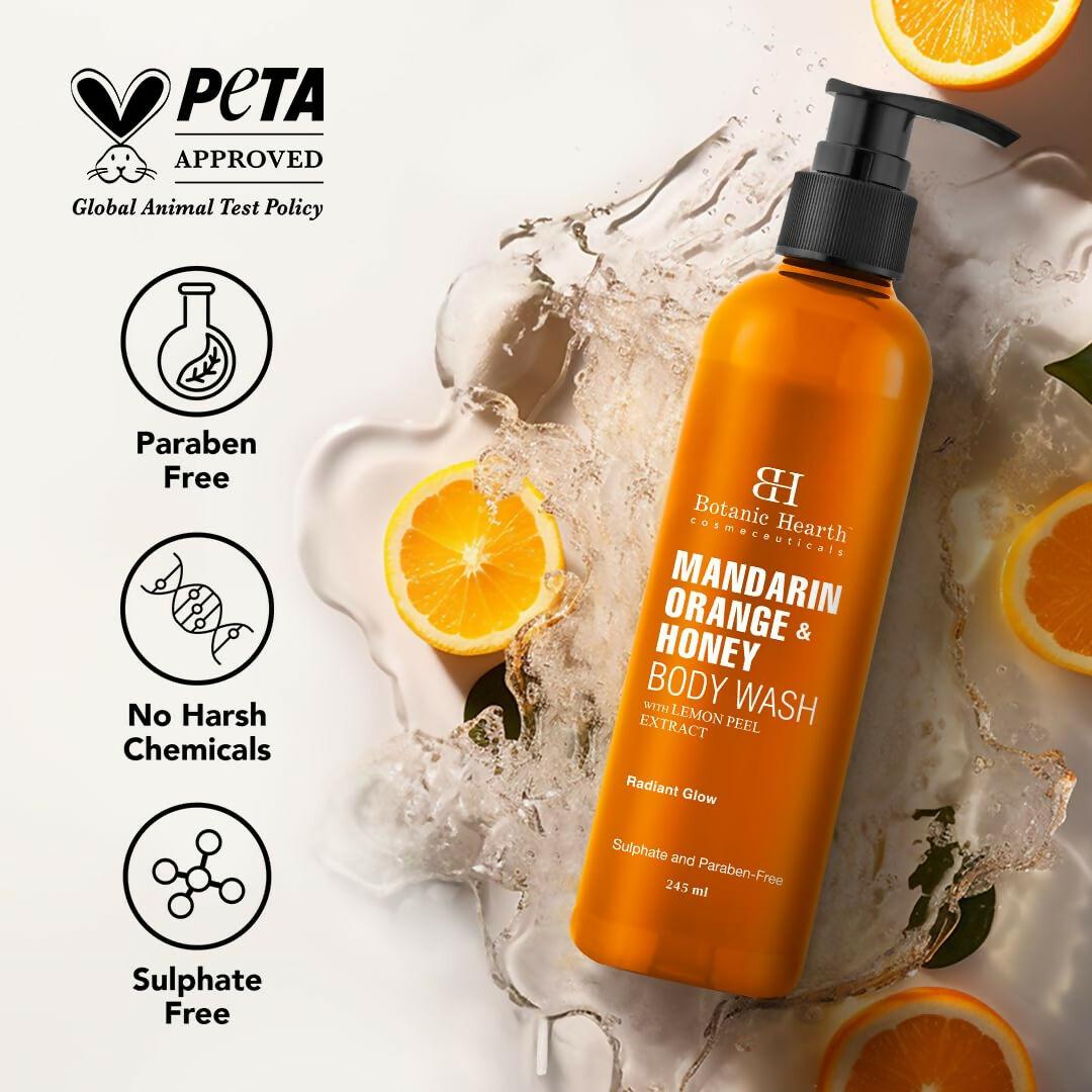 Botanic Hearth Mandarin Orange & Honey Body Wash with Lemon Peel Extract For a Radiant Glow