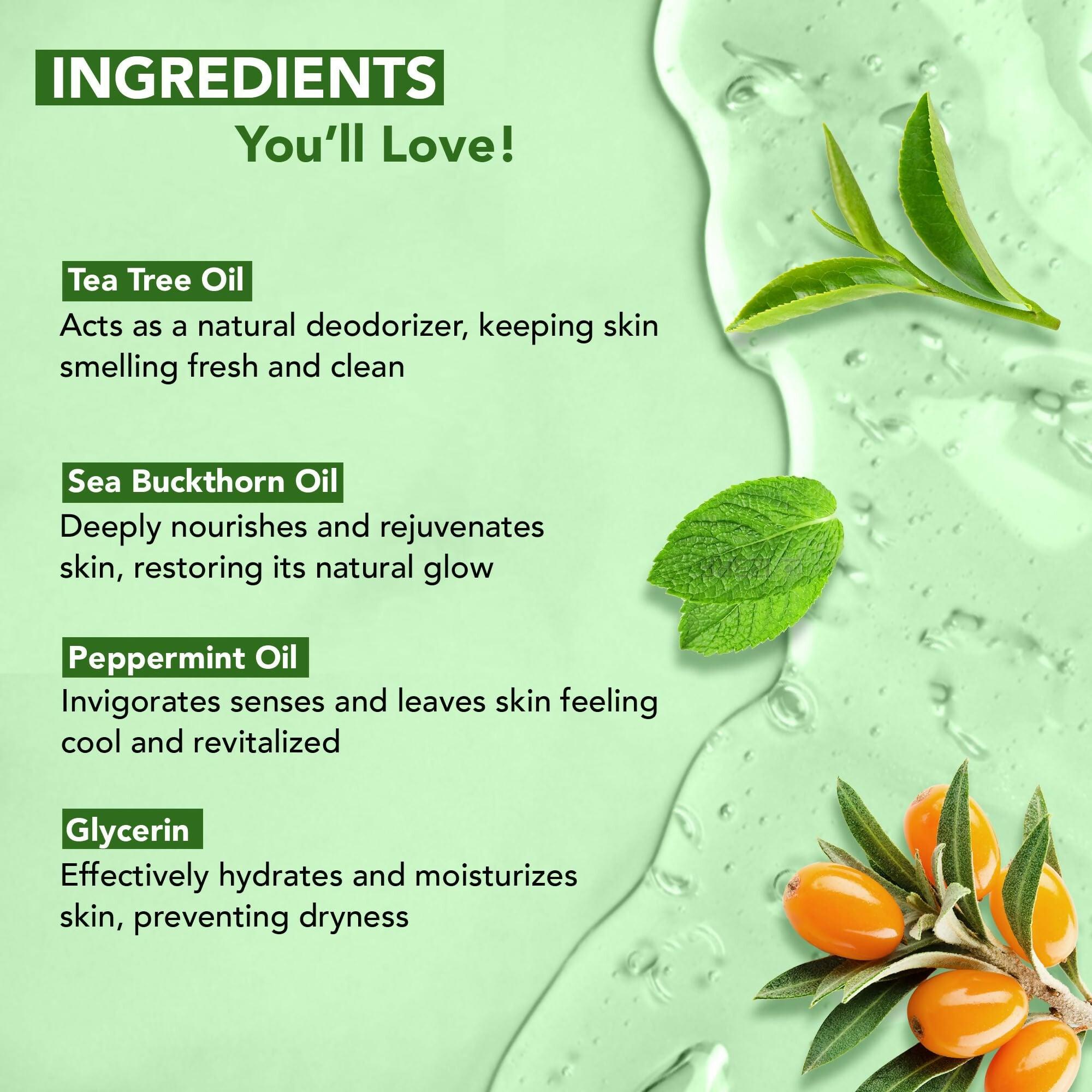 Botanic Hearth Tea Tree Body Wash with Sea Buckthorn Oil, Peppermint Oil