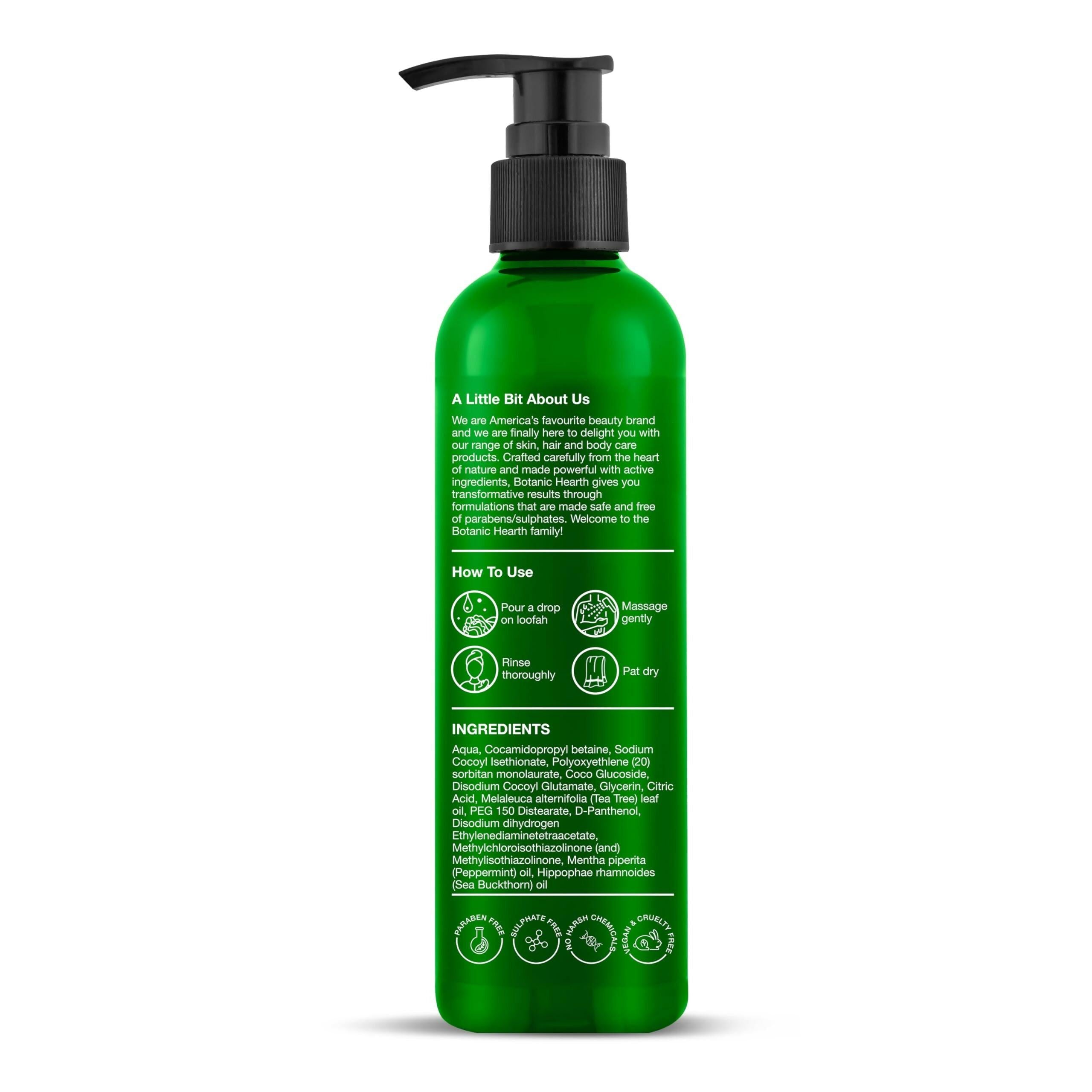 Botanic Hearth Tea Tree Body Wash with Sea Buckthorn Oil, Peppermint Oil