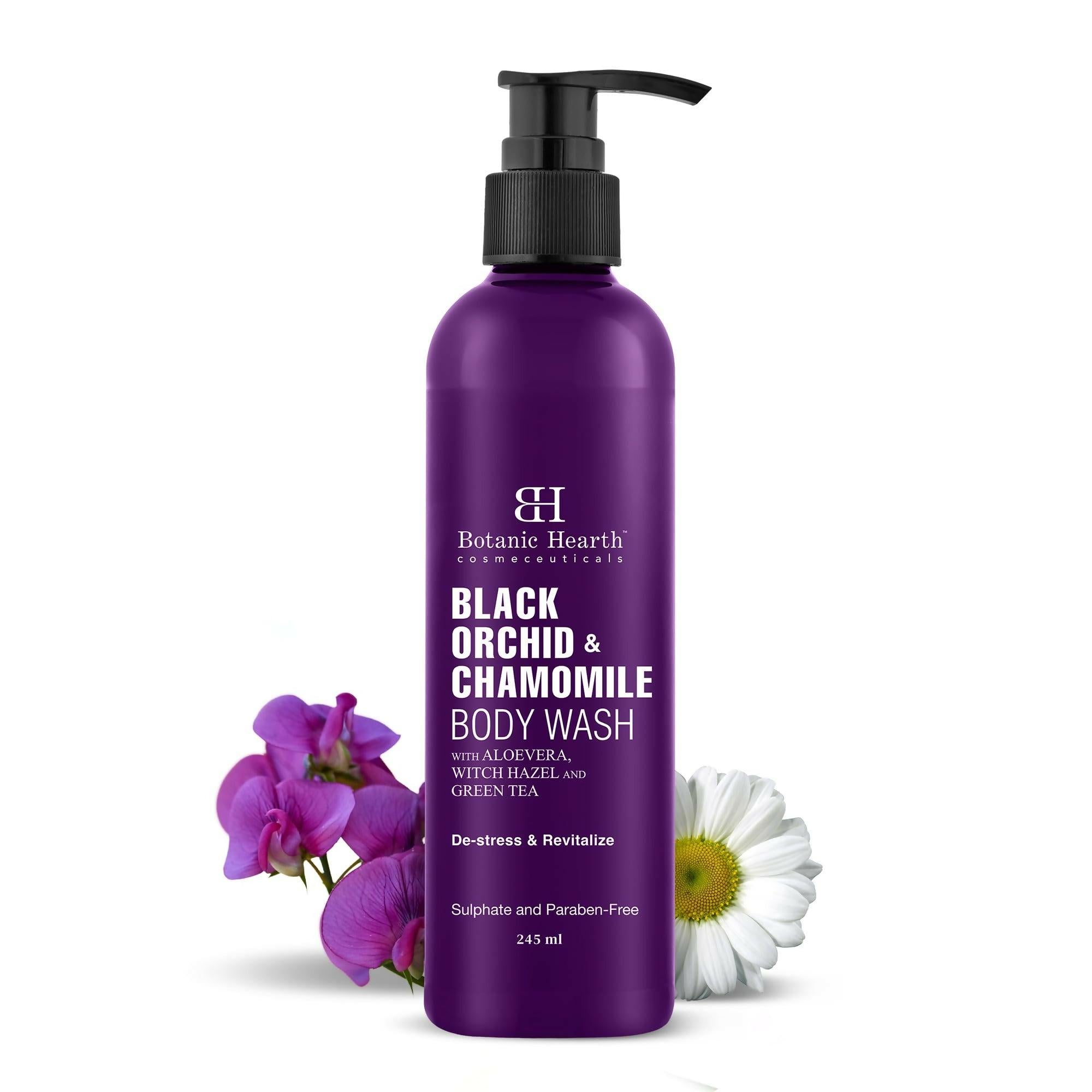 Botanic Hearth Black Orchid & Chamomile Body Wash with Aloe Vera, Witch Hazel & Green Tea