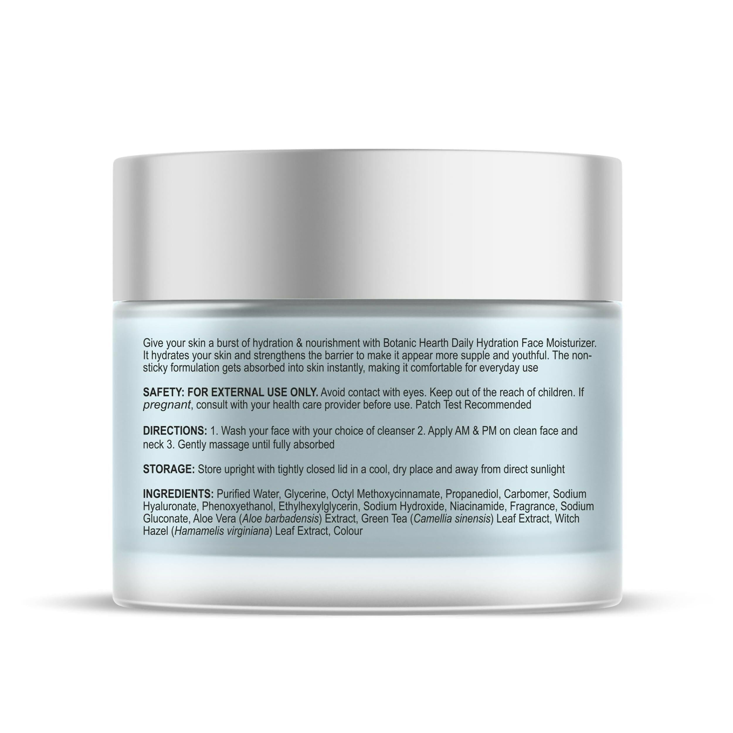 Botanic Hearth Daily Hydration Moisturizer for Face with Hyaluronic Acid & Green Tea Extract