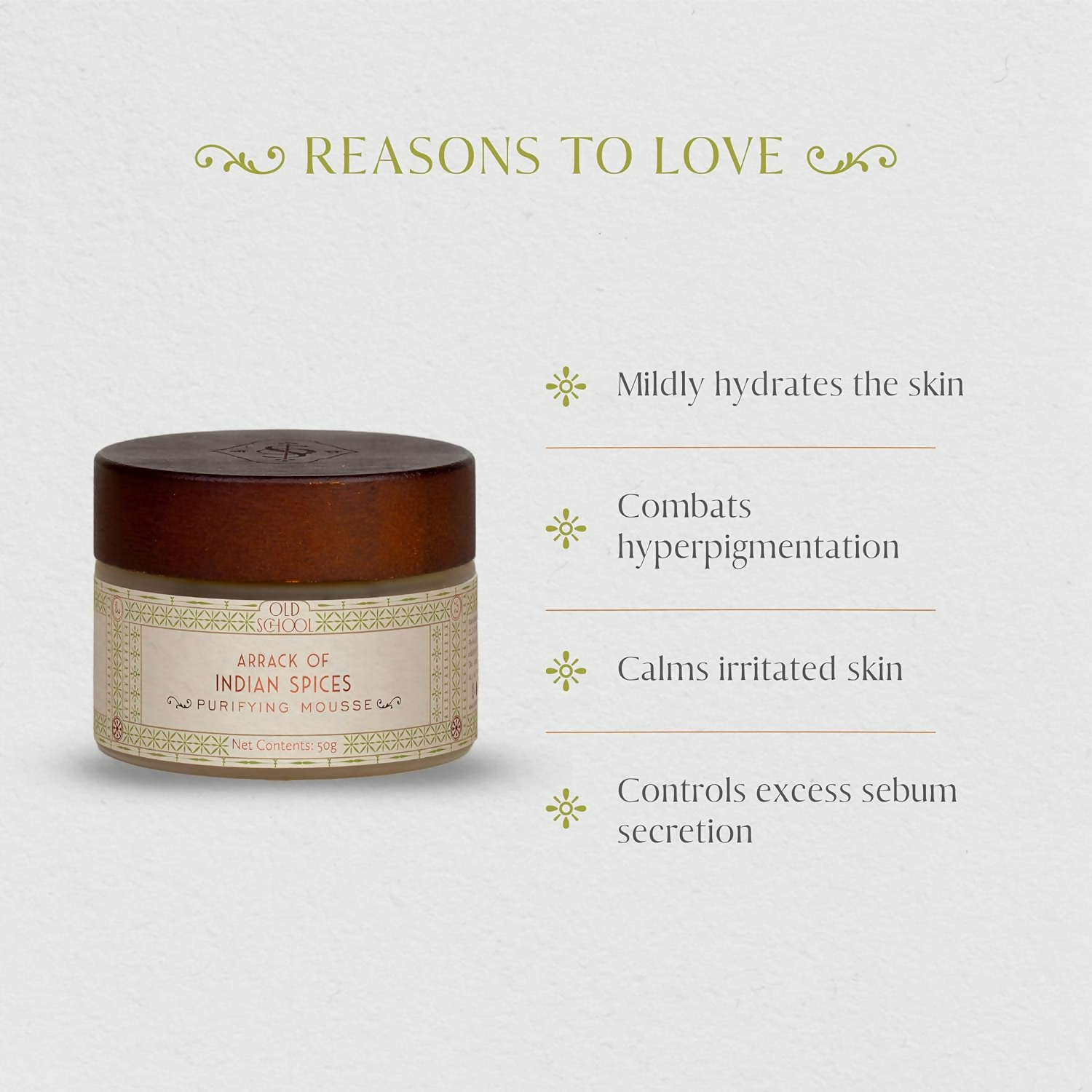 Old School Rituals Arrack of Indian Spices Purifying Mousse Natural Face Moisturizer