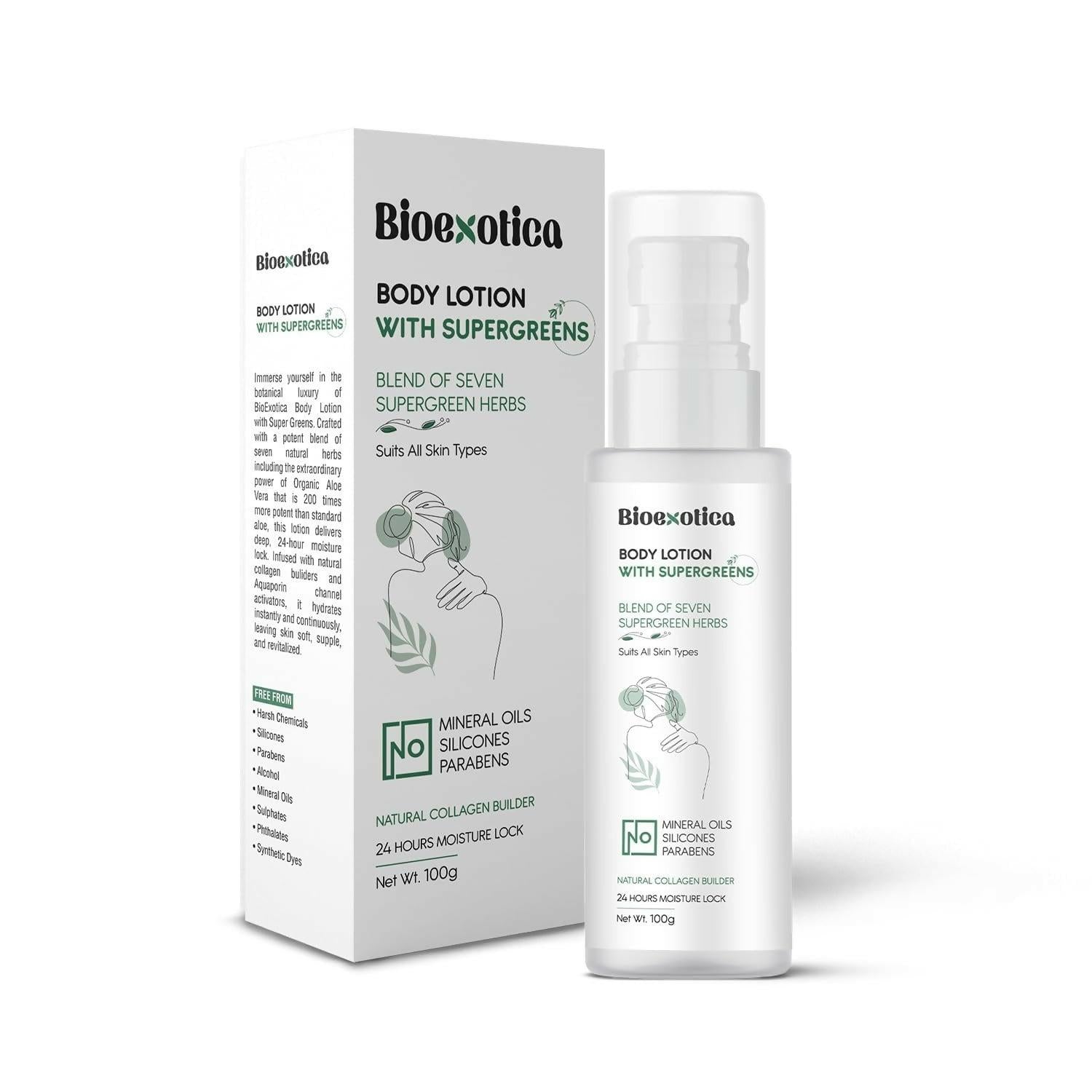 Bioexotica Body Lotion With Seven herbs For 24 hours Moisture Lock