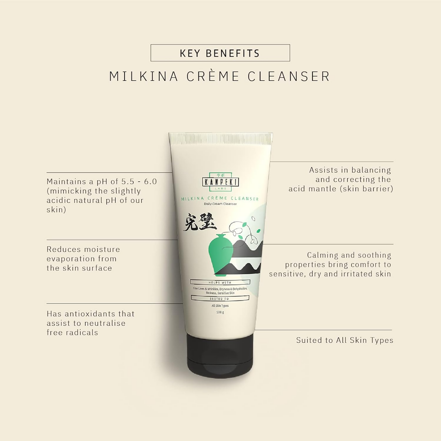 Kanpeki Labs Milkina Crème Facial Wash