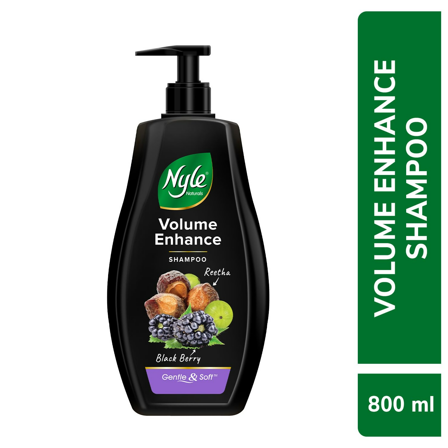 Nyle Naturals Volume Enhance Shampoo With Blackberry Reetha and Amla Gentle & Soft