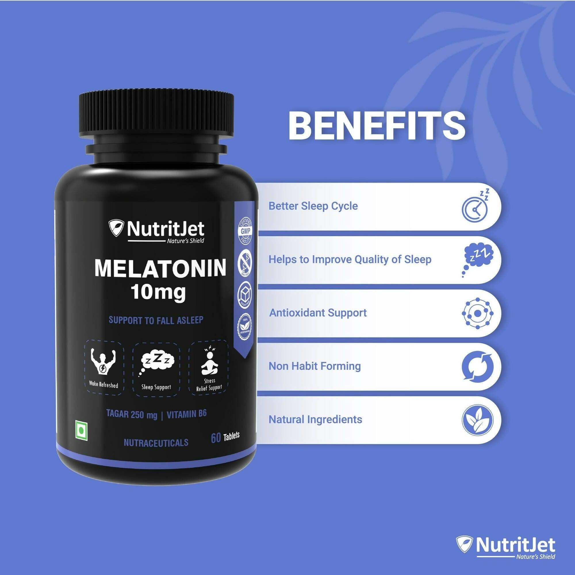 NutritJet Melatonin 10mg Veg Tablets