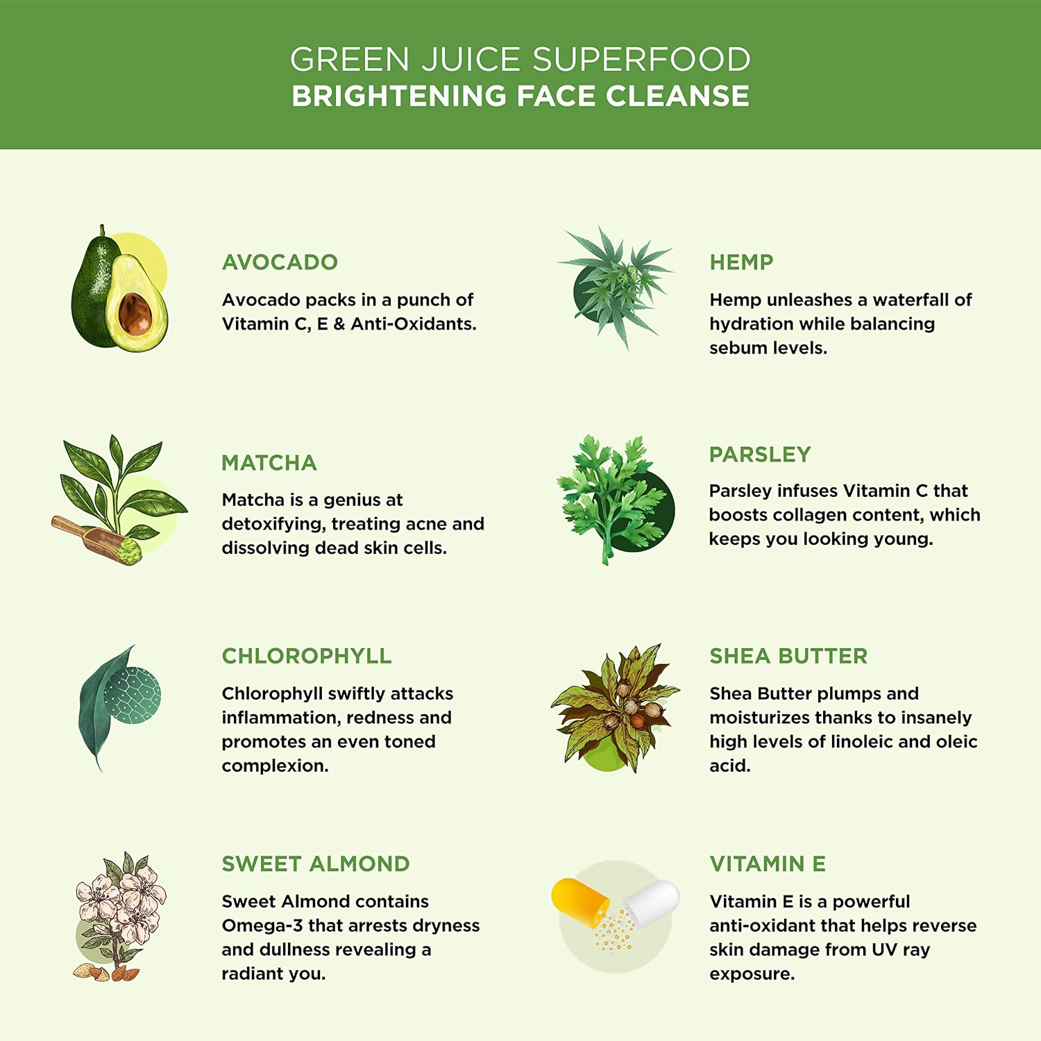 Light Up Superfood Brightening Green Juice Face Cleanser