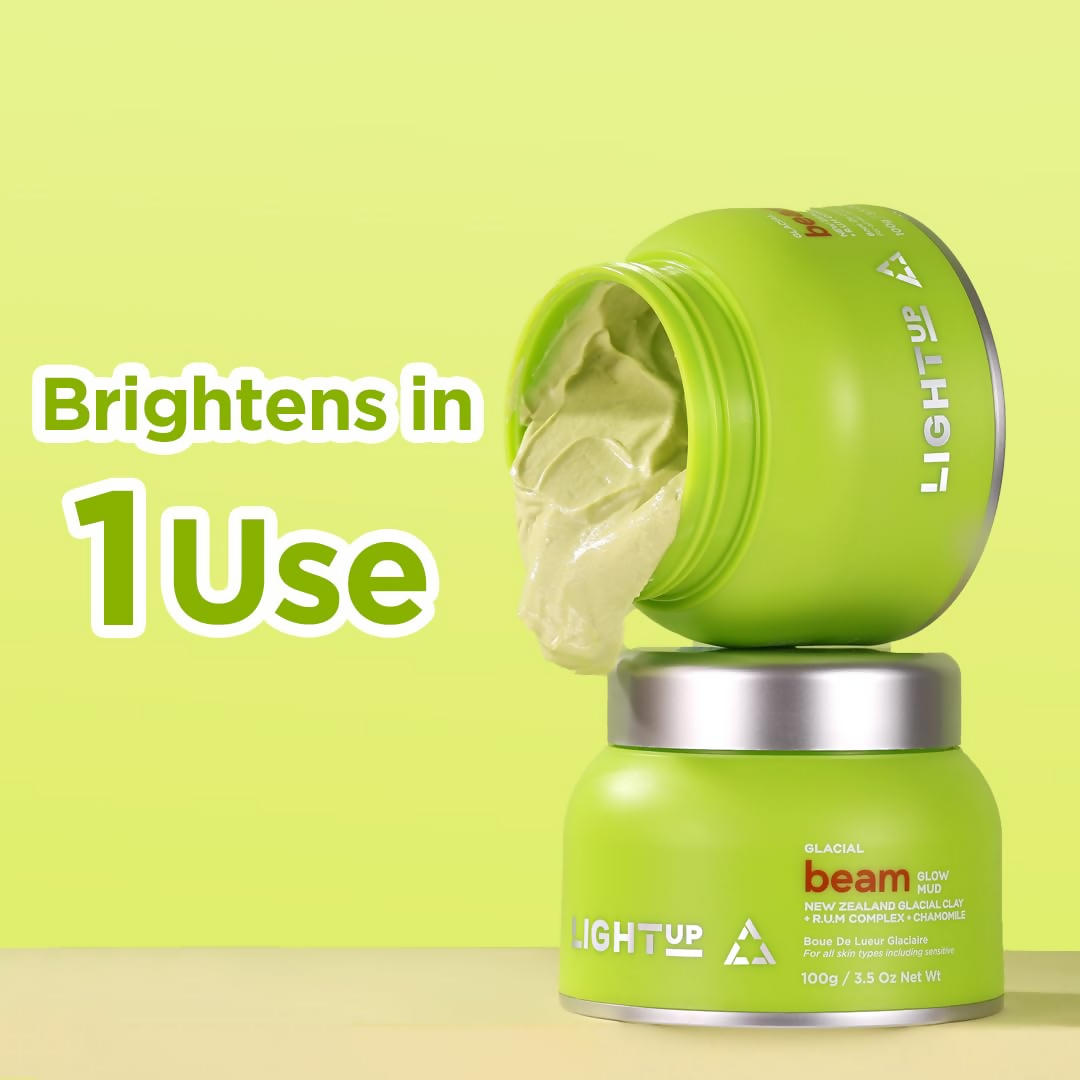 Light Up Beam Green Clay Face Mask With Rose & Jasmine