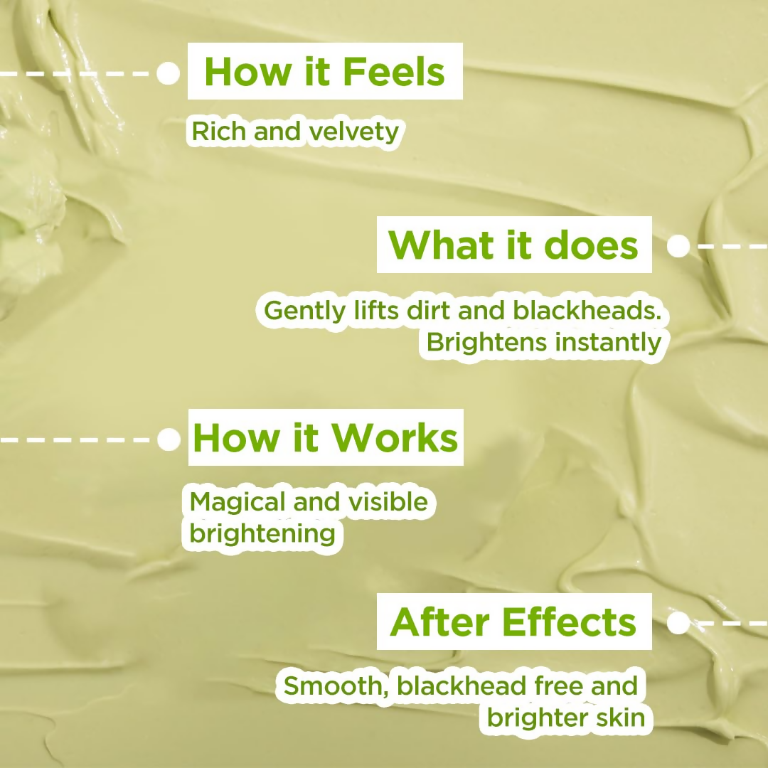 Light Up Beam Green Clay Face Mask With Rose & Jasmine