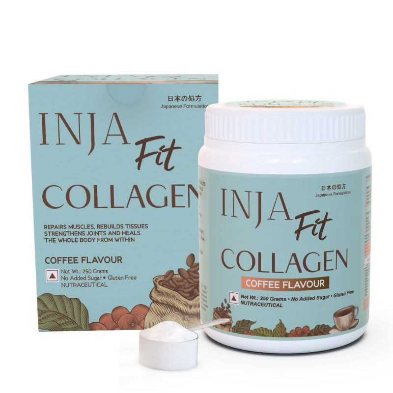Inja Fit Marine Collagen For Skin Joints And Muscles With Vit C & Glucosamine - Coffee Flavour