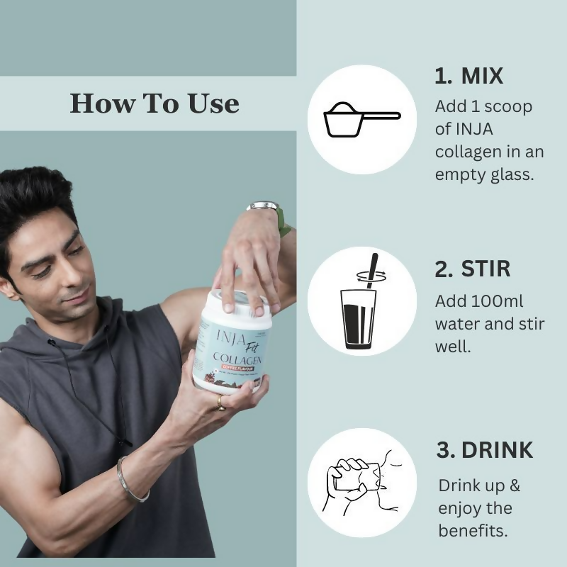 Inja Fit Marine Collagen For Skin Joints And Muscles With Vit C & Glucosamine - Coffee Flavour