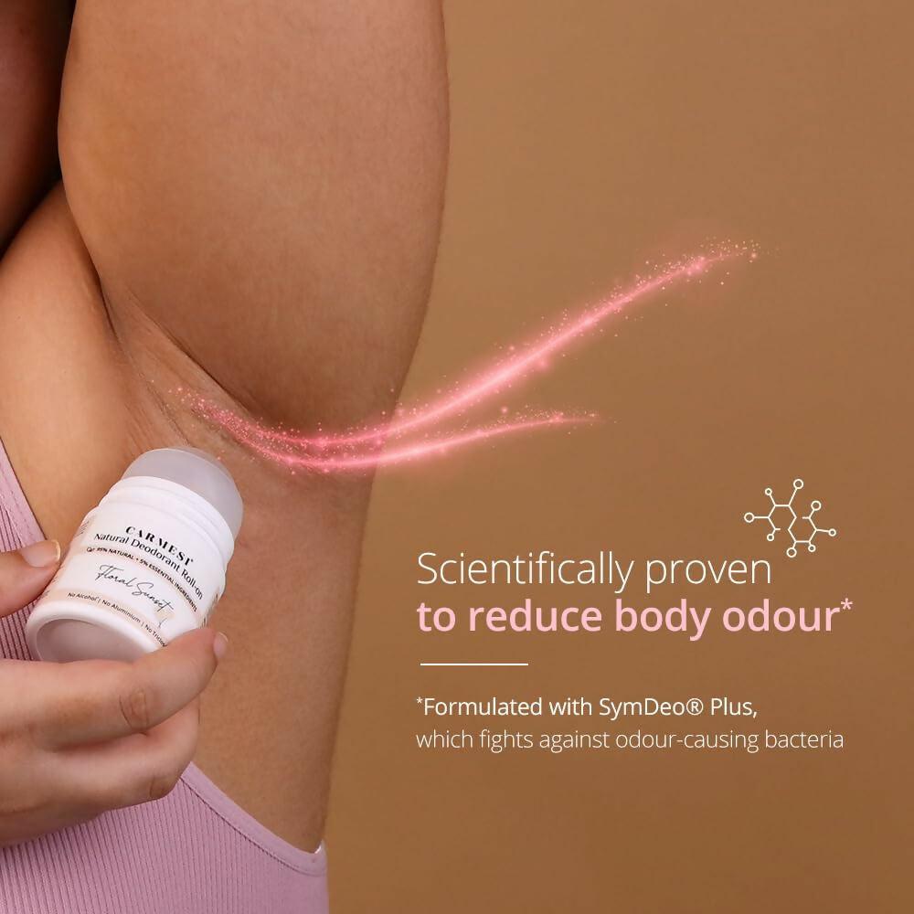 Carmesi Natural Underarm Roll On Deodorant for Women - Floral Sunset