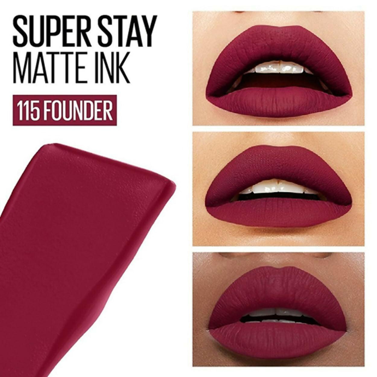 Maybelline New York Liquid Matte Lipstick Superstay Matte Ink - 115 Founder