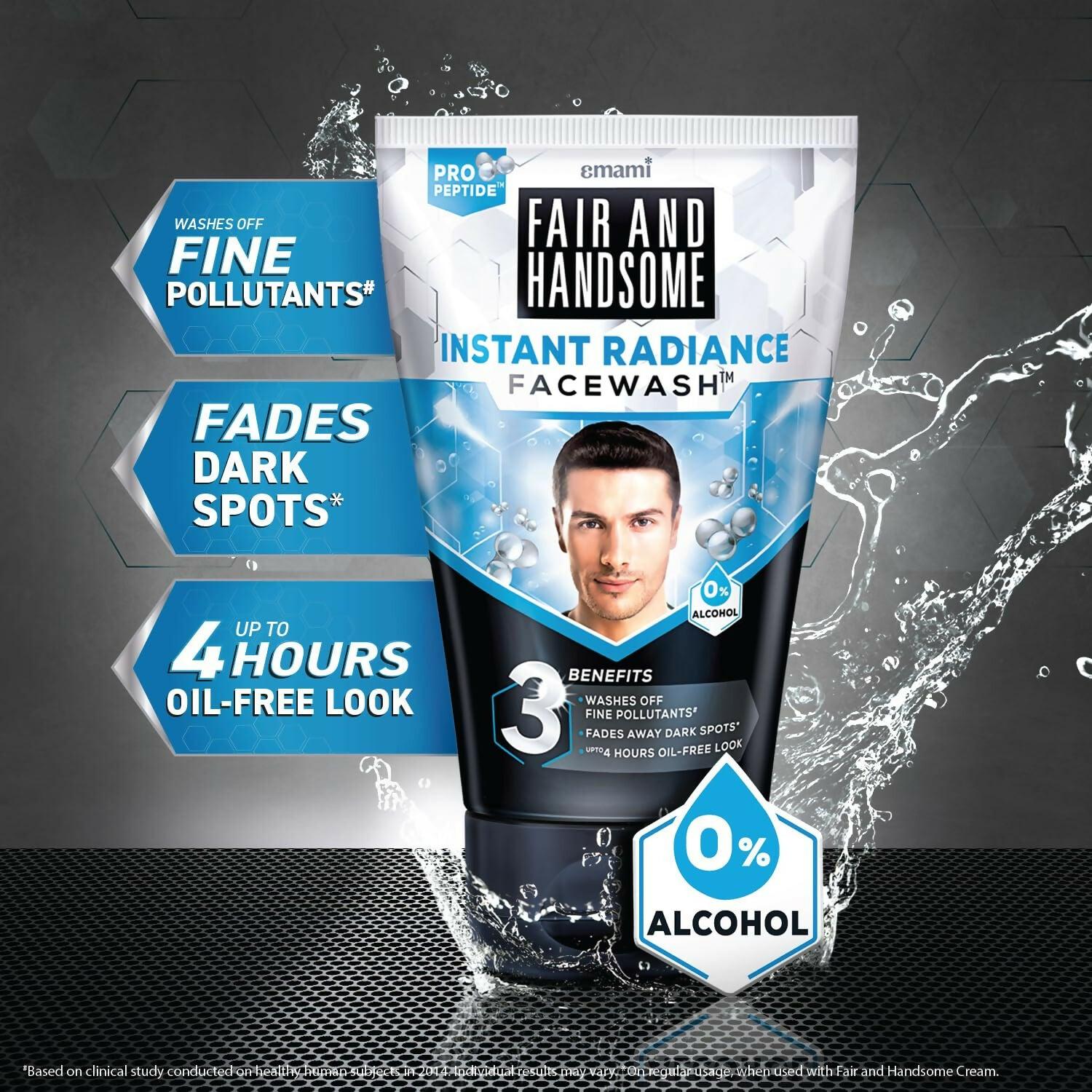 Fair and Handsome Instant Radiance Face Wash Pro-Peptide, Instant Radiance, Washes of Fine Pollutants