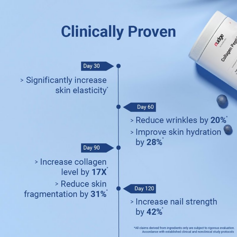 Nudge Collagen Peptide Blueberry Flavour Protein Powder