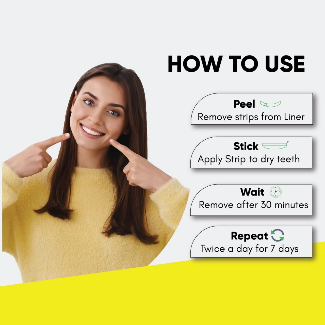 Masofta Professional Teeth Whitening Strips With PAP+ For Yellow and Dark Stains