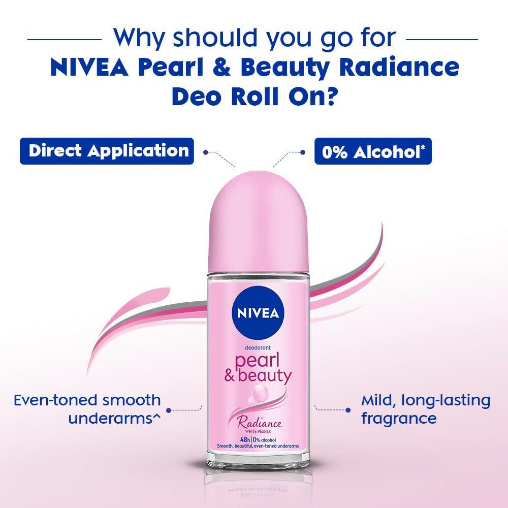 Nivea Deodorant Roll On Pearl & Beauty Radiance For Eventoned Smooth & Beautiful Underarms