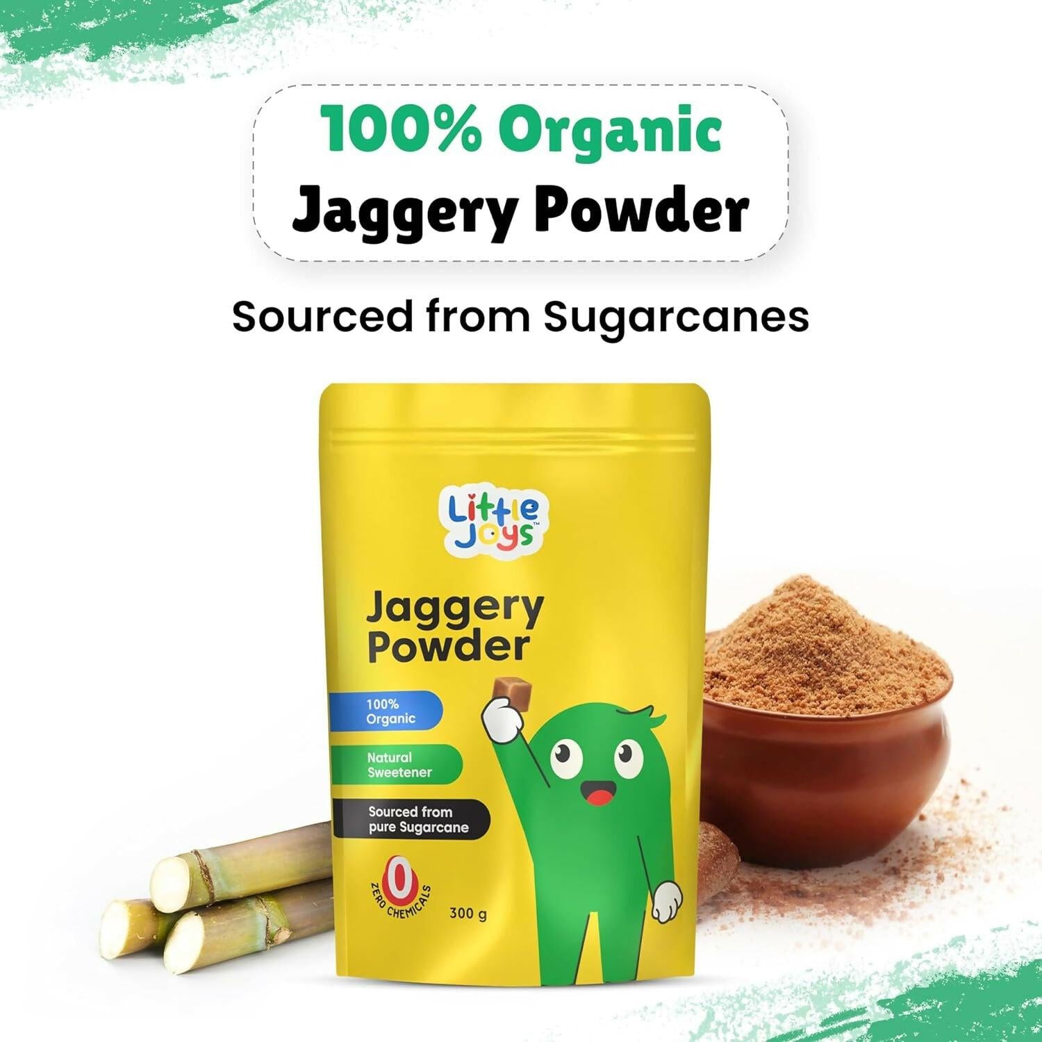 Little Joys 100% Organic Jaggery Powder, No preservatives, No additives, No chemicals