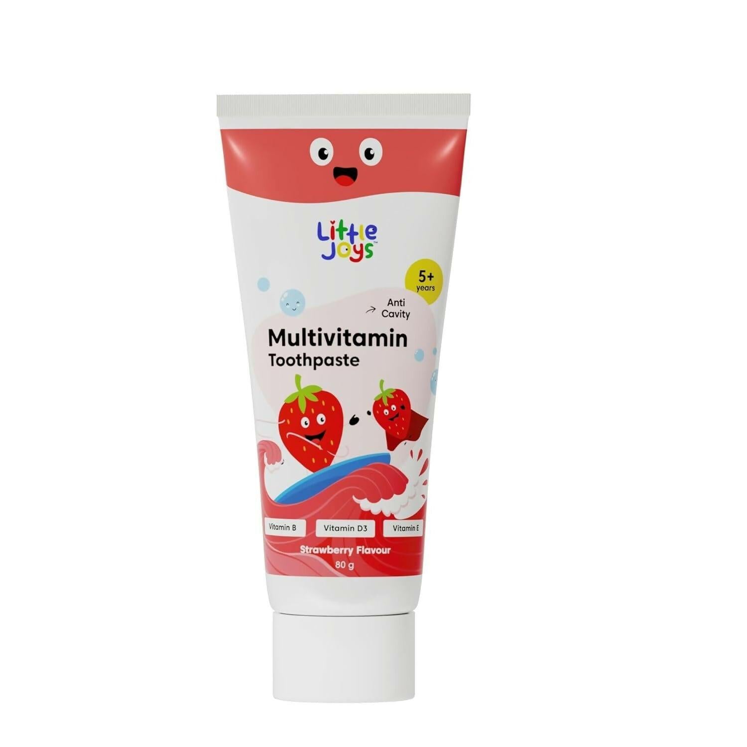 Little Joys Multivitamin Toothpaste for 5+ Years Kids, Strawberry Flavor, Fights Germs & Cavity