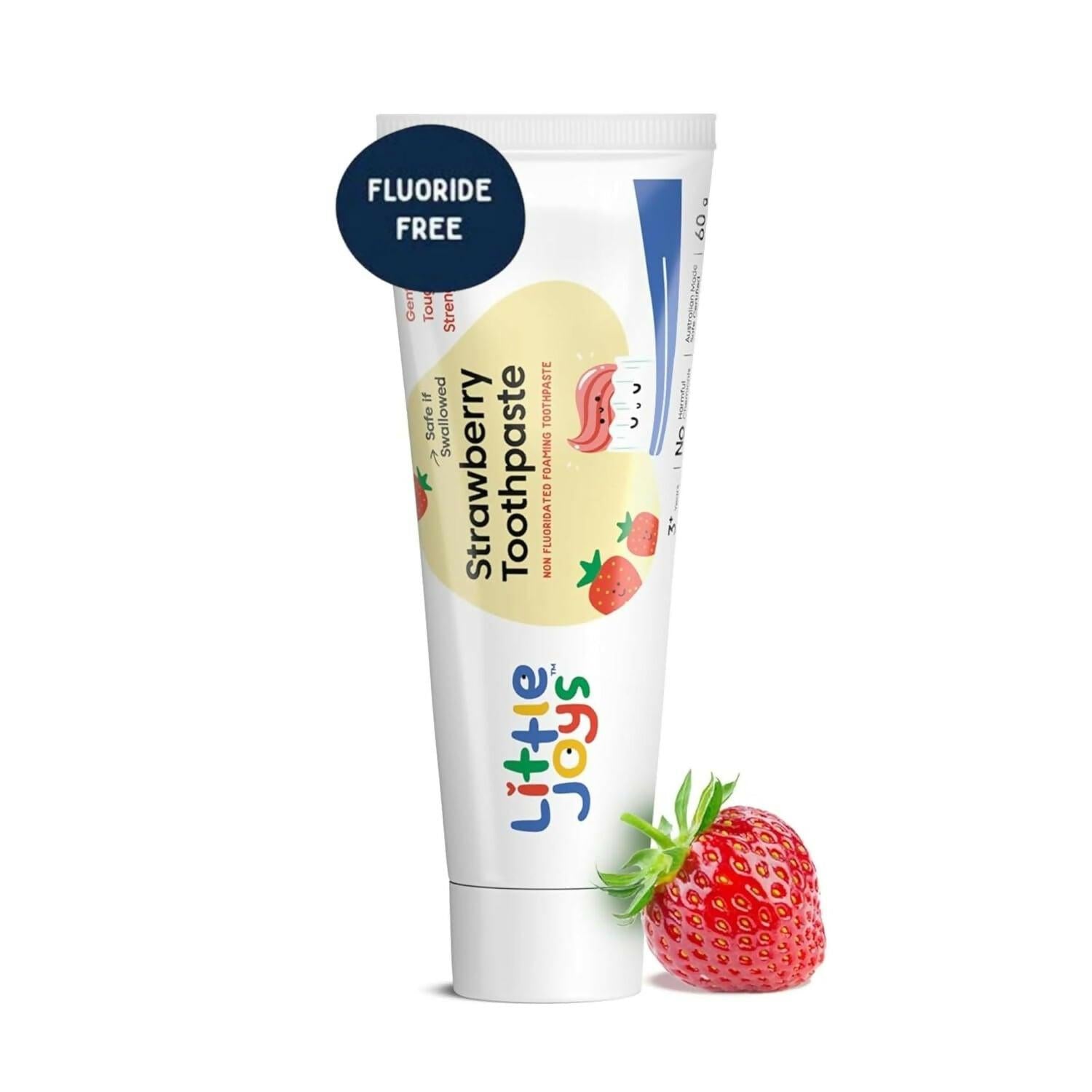 Little Joys Strawberry Flavor Toothpaste For Kids (2-5 Yrs), Removes Germs & Bacteria, Strengthens Gums & Whitens Teeth