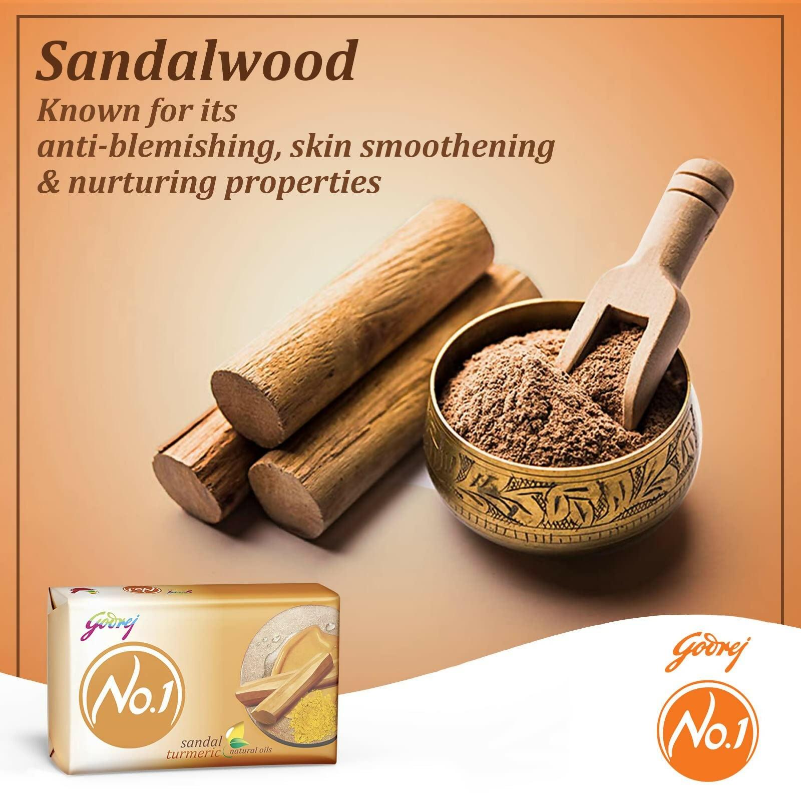 Godrej No.1 Sandal and Turmeric Soap Long-Lasting Fragrance