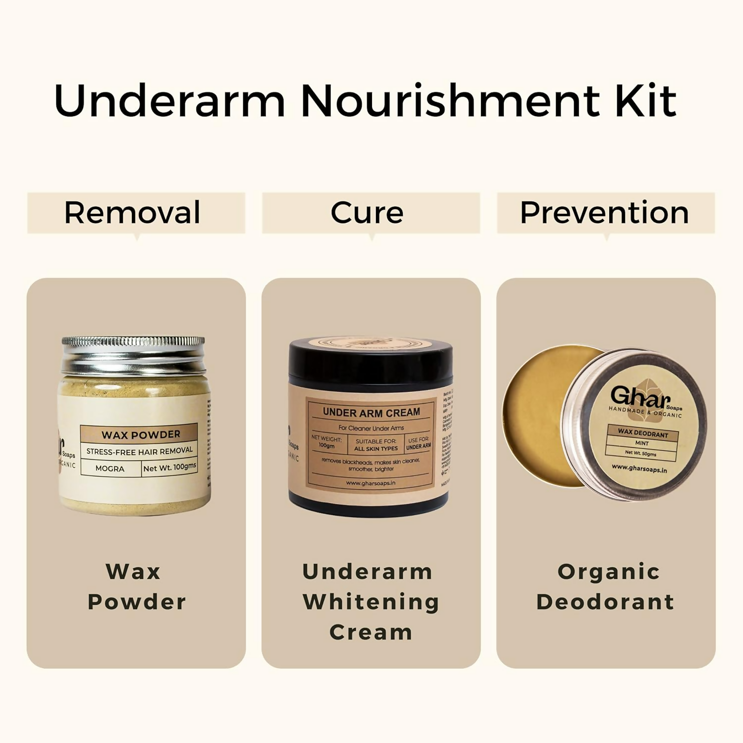 Ghar Soaps Underarm Lightening Cream Kit