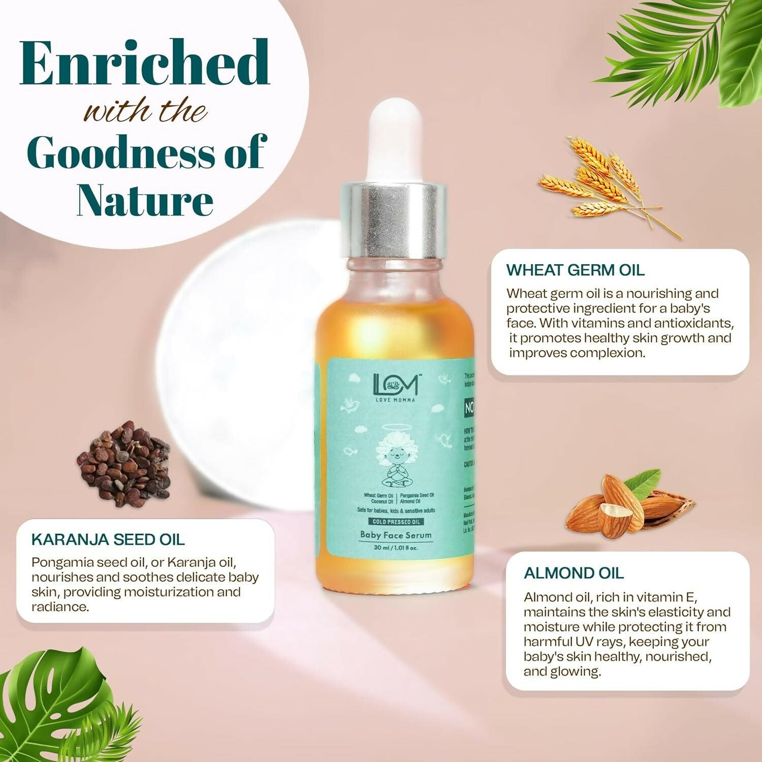 Love Momma Cold Pressed Oil Baby Face Serum, Revitalize Your Baby's Skin