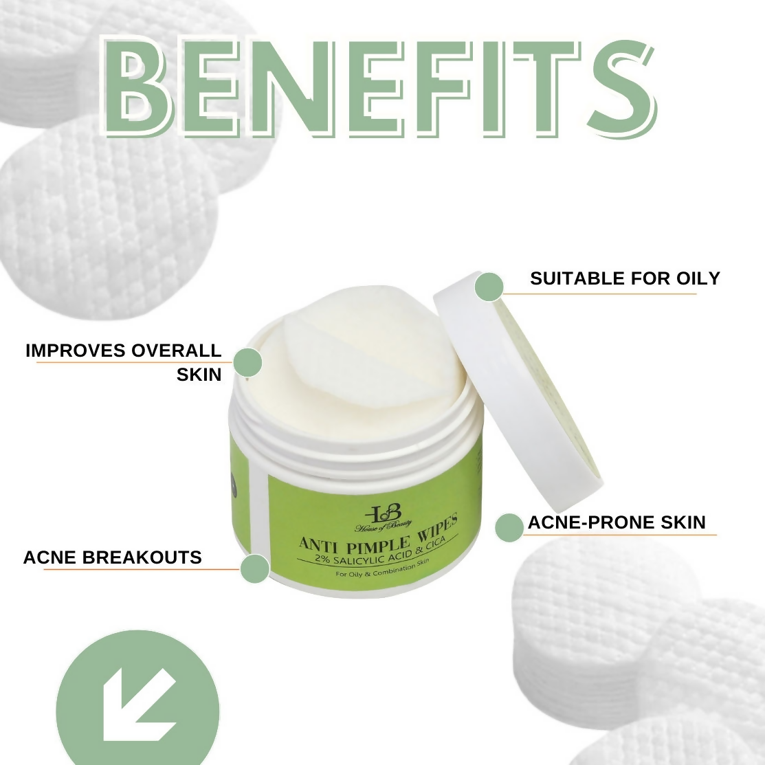 House of Beauty Anti Pimple Wipes