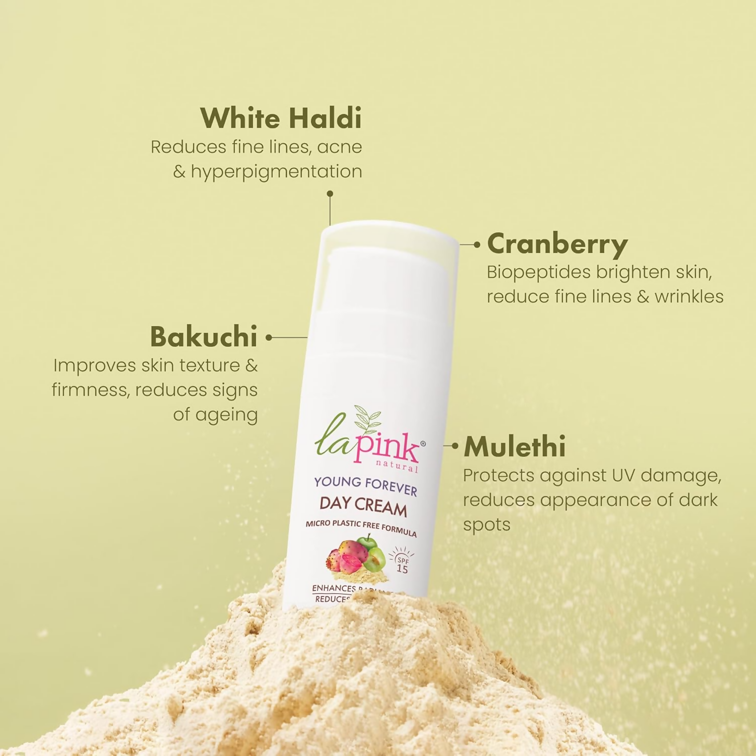 La Pink Young Forever Day Cream With White Haldi & Bakuchi