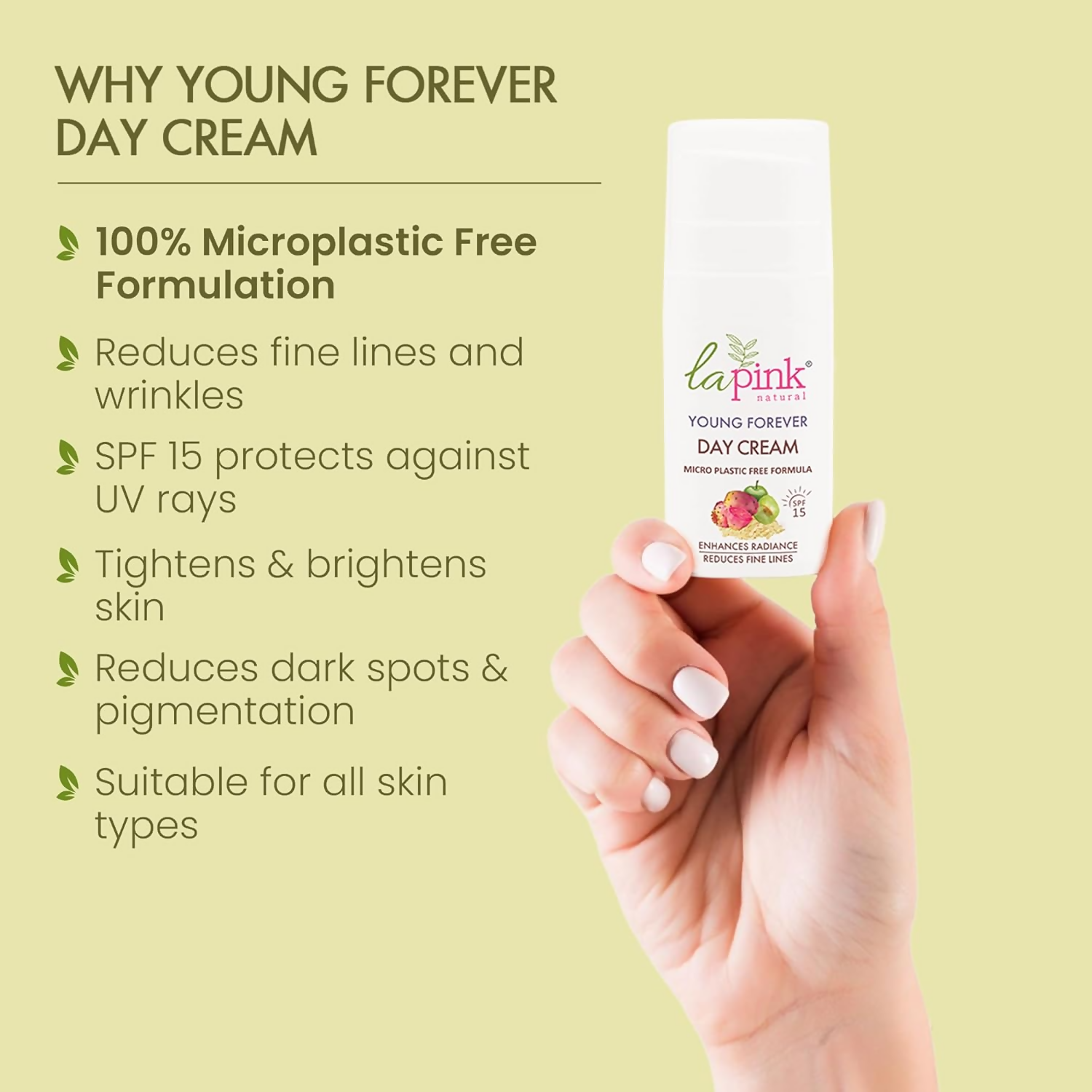 La Pink Young Forever Day Cream With White Haldi & Bakuchi