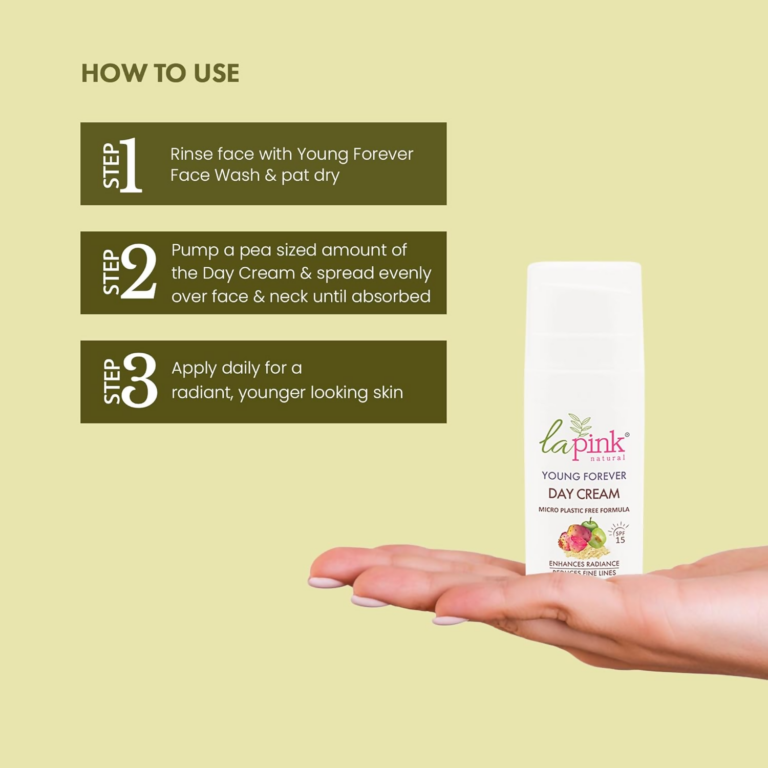 La Pink Young Forever Day Cream With White Haldi & Bakuchi