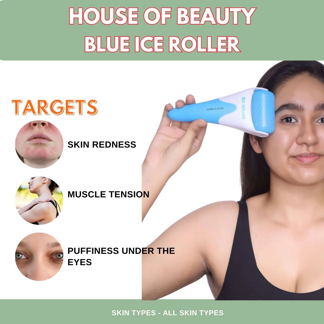 House of Beauty ICE Roller - Blue