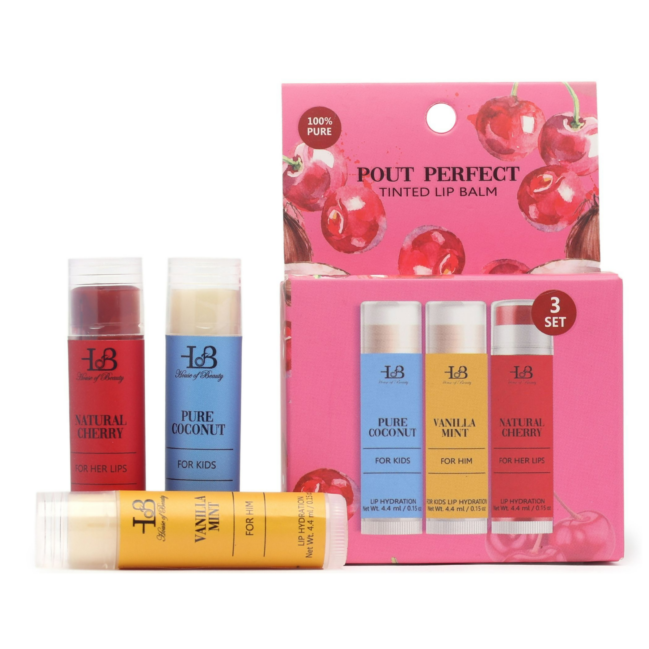 House of Beauty Pout Perfect Tinted Lip Balm Set