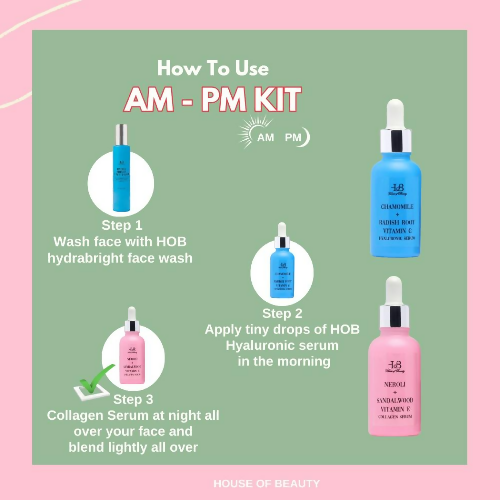House of Beauty Am + Pm Pack - Collagen + Hyaluronic Serum
