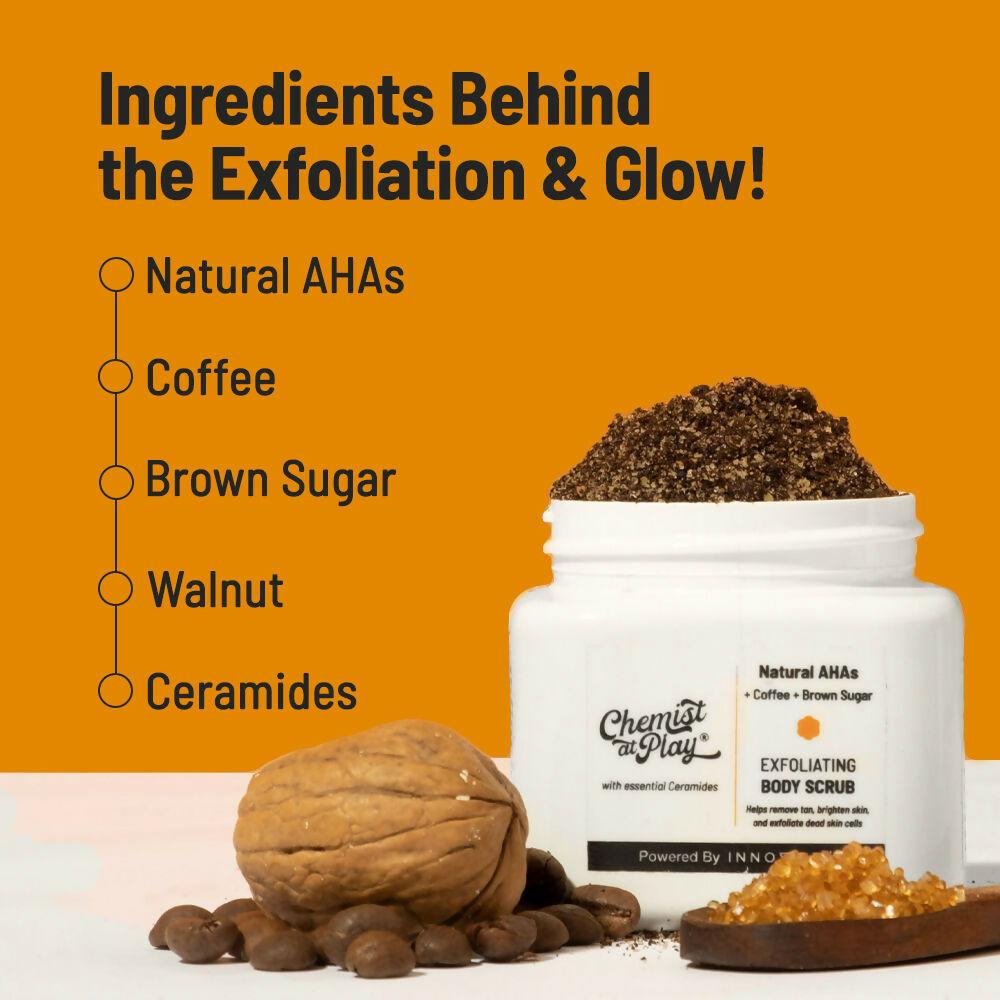 Chemist At Play Exfoliating Body Wash + Exfoliating Body Scrub For Tan Removal Combo