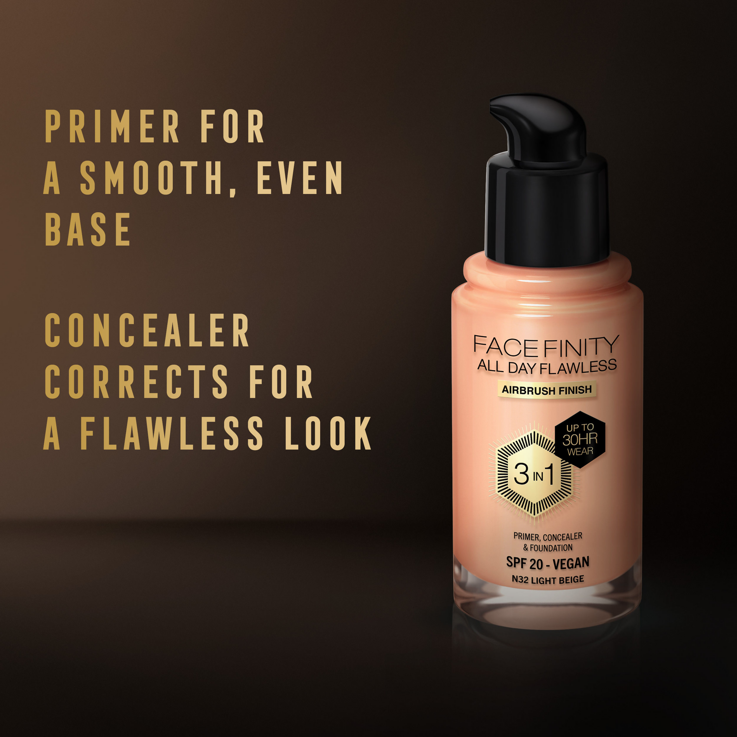 Max Factor Face Finity All Day Flawless 3 In 1 Foundation - Light Beige