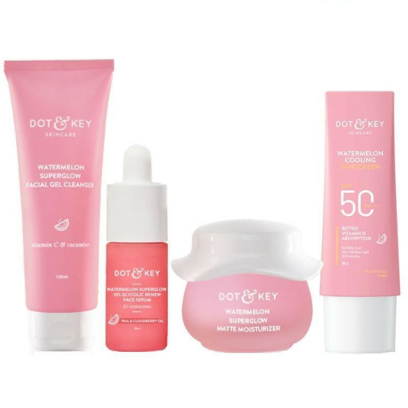 Dot & Key CSMS (Cleanser, Serum, Moisturizer, Sunscreen) Watermelon Essentials Combo