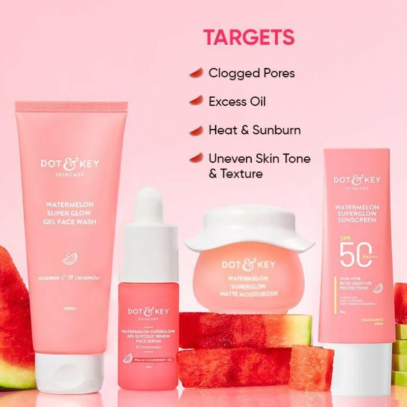 Dot & Key CSMS (Cleanser, Serum, Moisturizer, Sunscreen) Watermelon Essentials Combo