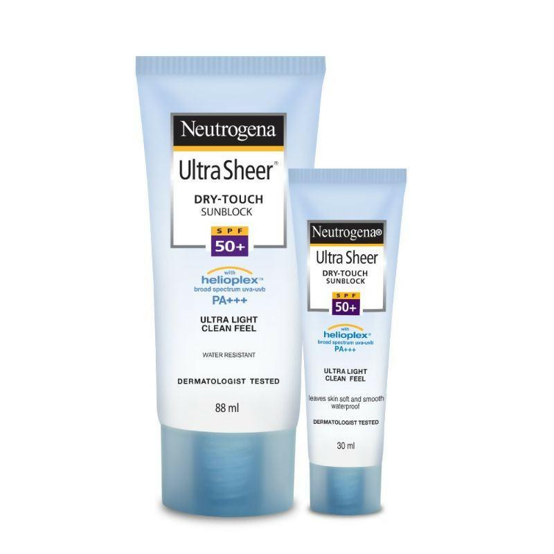 Neutrogena Ultrasheer SPF50+ PA+++ Ultra Light Face Sunscreen For Dry & Oily Skin Home+Travel Combo