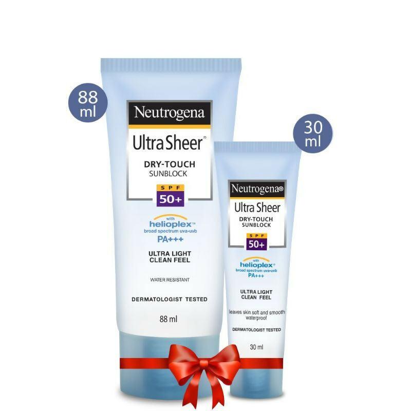 Neutrogena Ultrasheer SPF50+ PA+++ Ultra Light Face Sunscreen For Dry & Oily Skin Home+Travel Combo