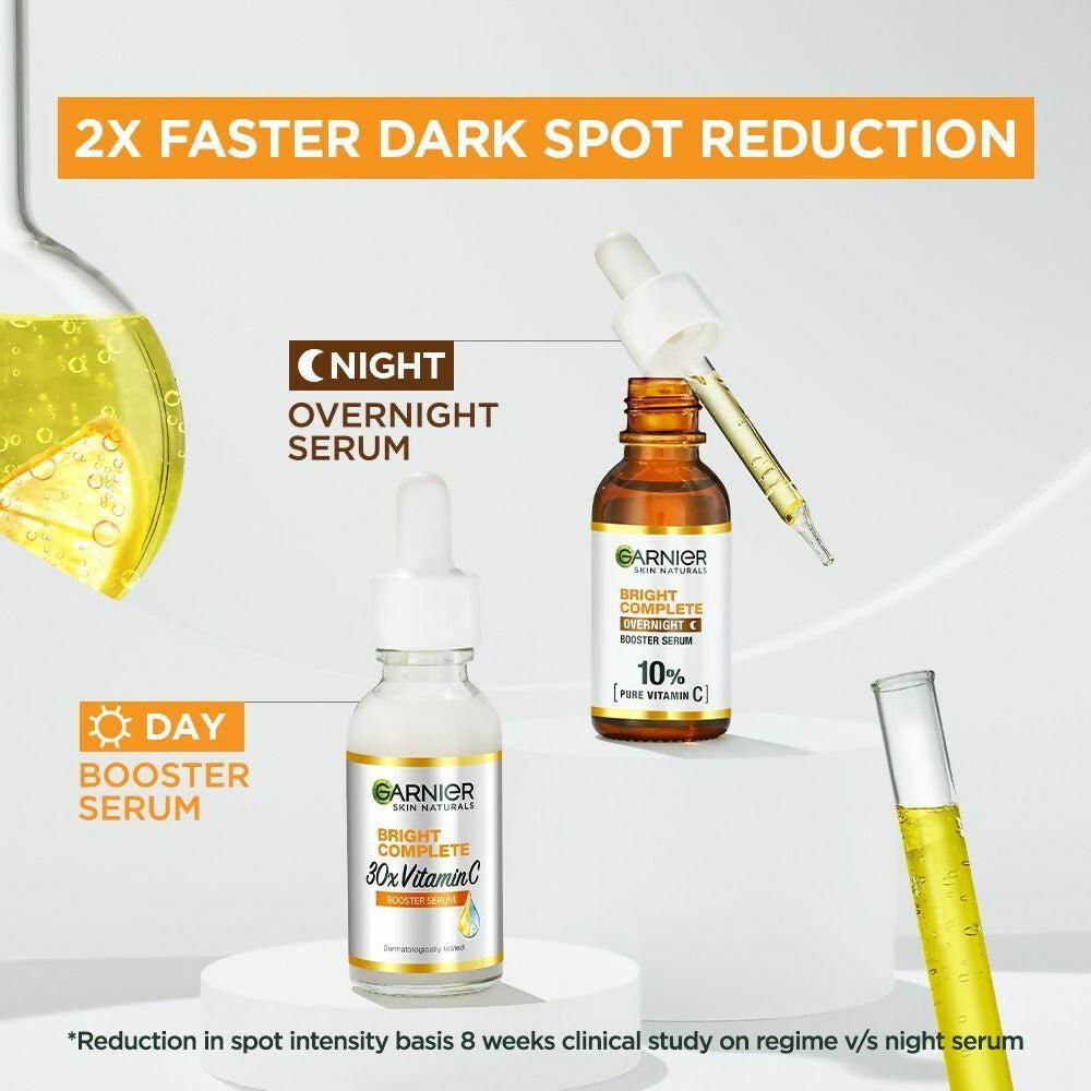 Garnier 30X Vitamin C Day + 10% Vitamin C Night Serum Mini Combo - Wake Up to 73% Brighter Skin