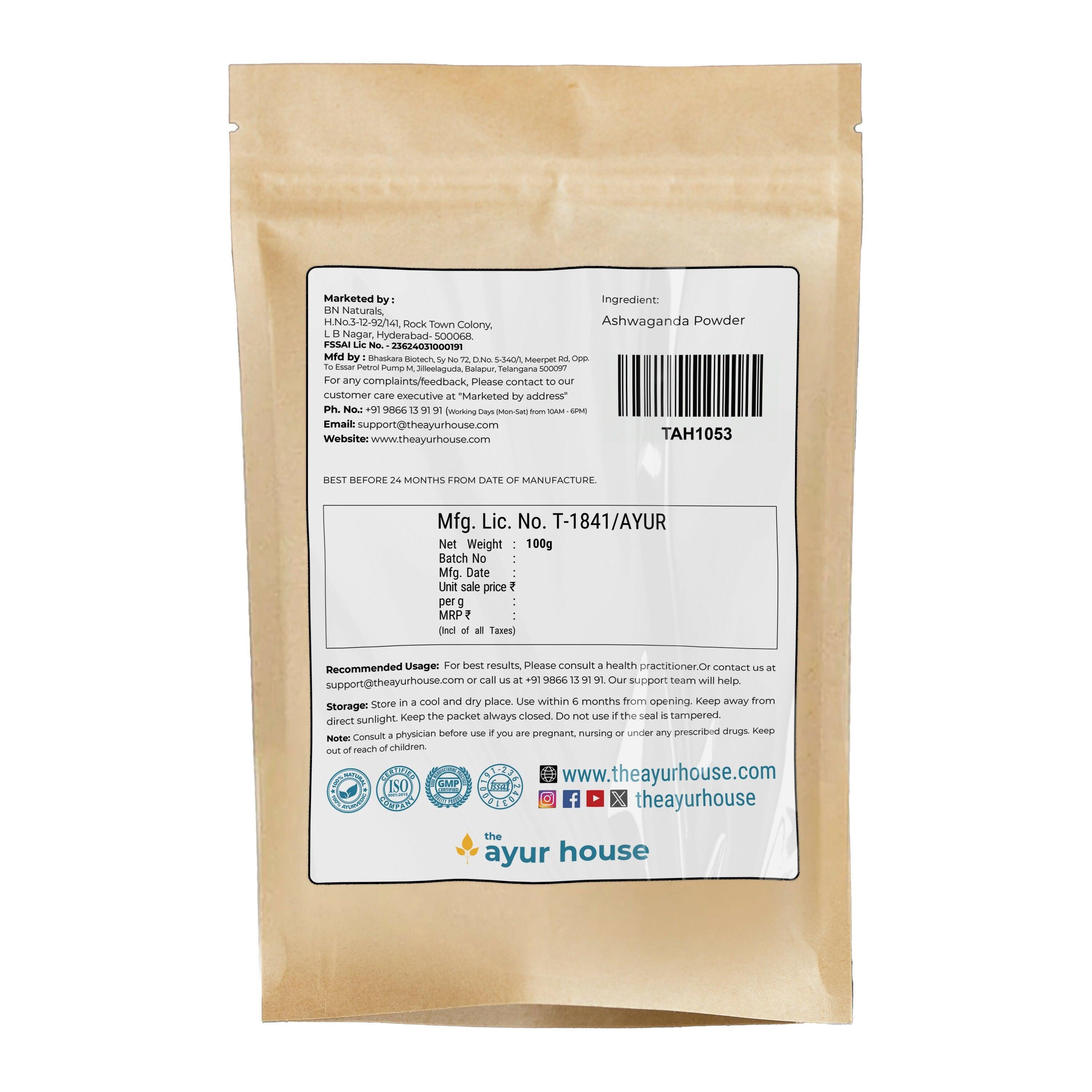 The Ayur House Ashwagandha Powder