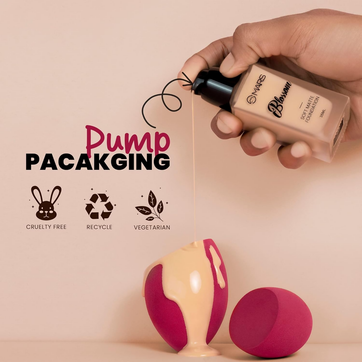 MARS Cosmetics Blossom Soft Matte Full Coverage Foundation - 06 Sand Beige