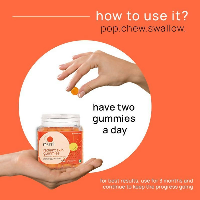 Nyumi Collagen Gummies For Glowing, Hydrated, Youthful Skin - Vitamin C & Hyaluronic Acid