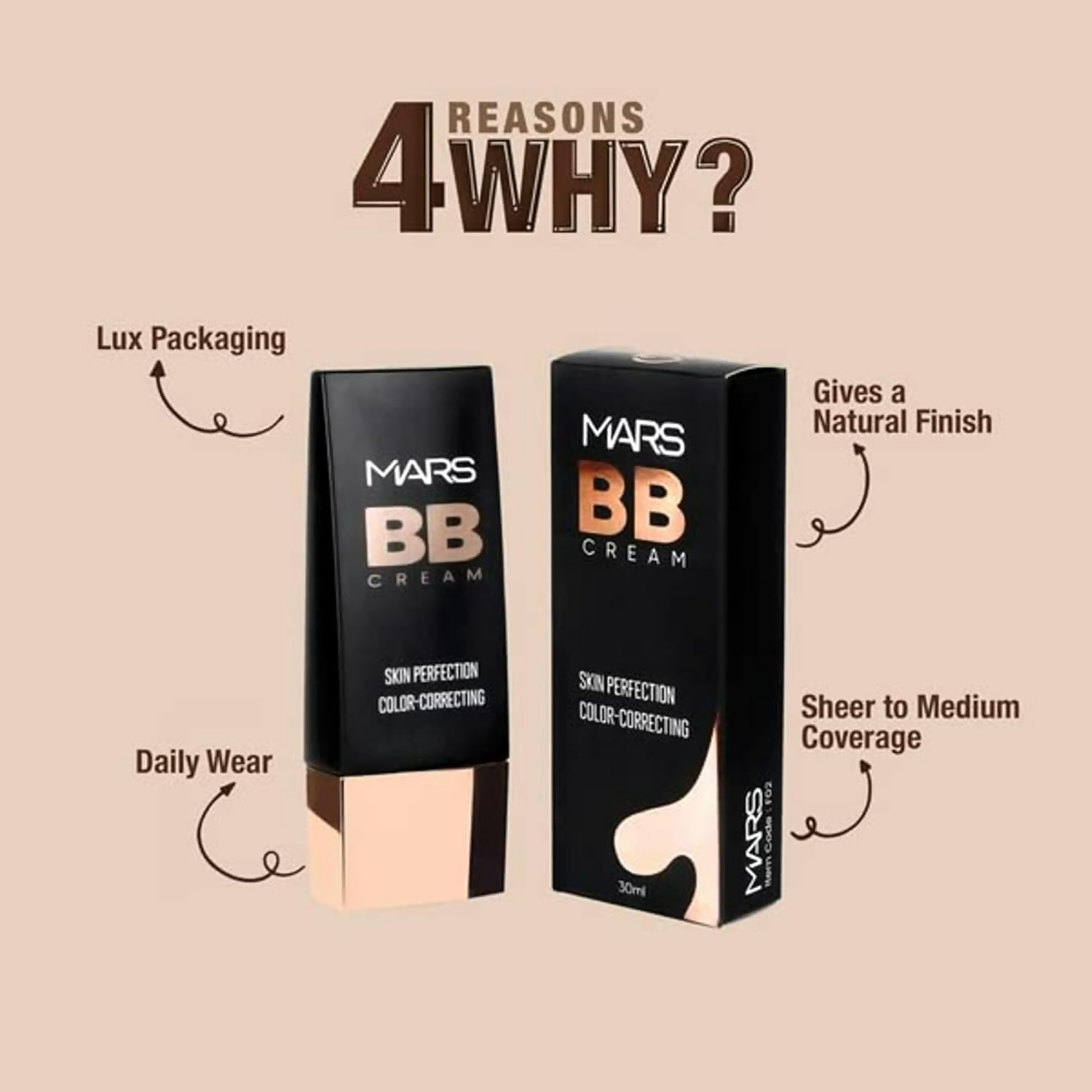 MARS Cosmetics BB Cream Lightweight Foundation - Tan