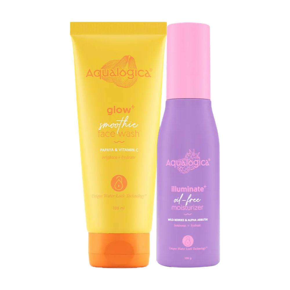 Aqualogica Glow Smoothie Face Wash + Illuminate Oil Free Moisturizer Skin Combo