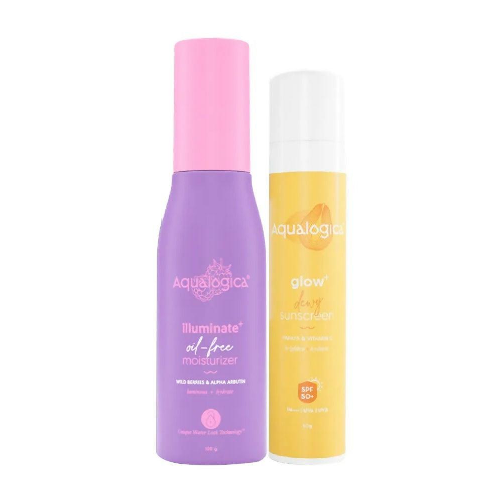 Aqualogica Illuminate Oil Free Moisturizer + Glow Sunscreen Combo
