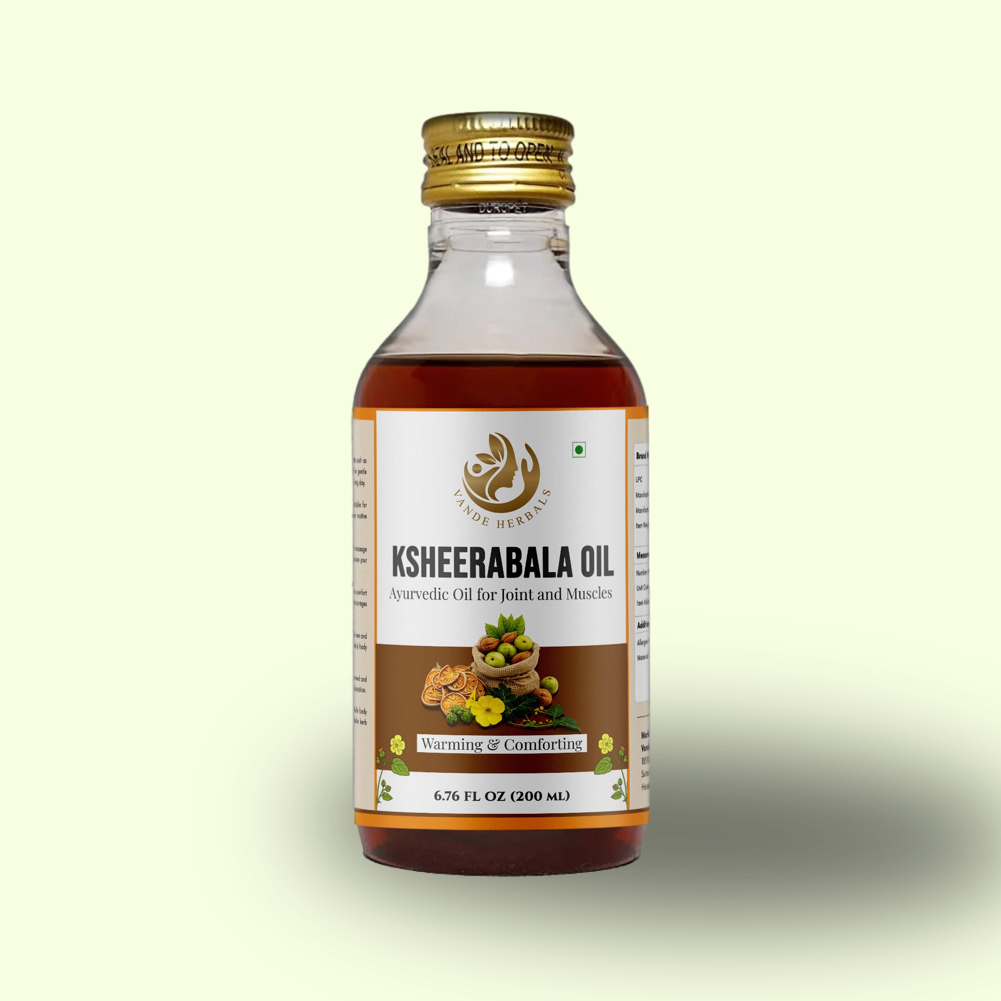 Ksheerabala Oil | Vande Herbals Ayurvedic Massage Oil for Joint and Muscle Care